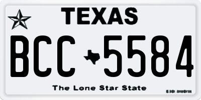 TX license plate BCC5584