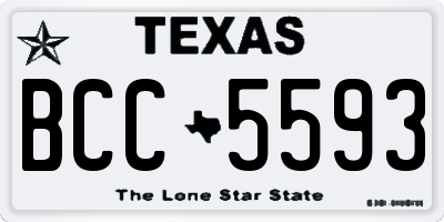 TX license plate BCC5593