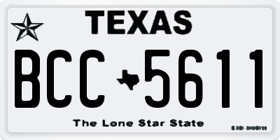 TX license plate BCC5611
