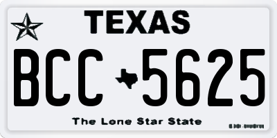 TX license plate BCC5625