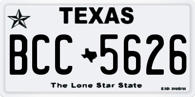 TX license plate BCC5626