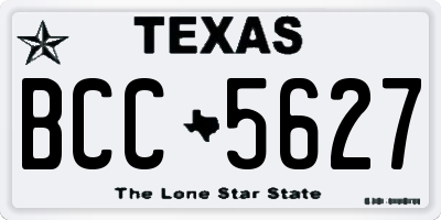 TX license plate BCC5627