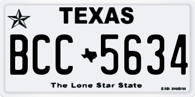 TX license plate BCC5634