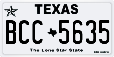 TX license plate BCC5635