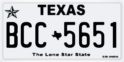 TX license plate BCC5651