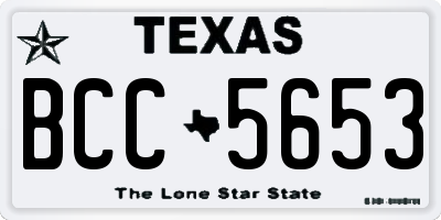 TX license plate BCC5653