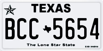 TX license plate BCC5654