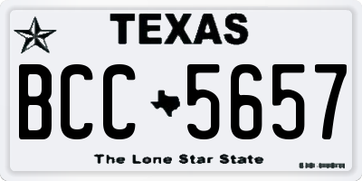 TX license plate BCC5657