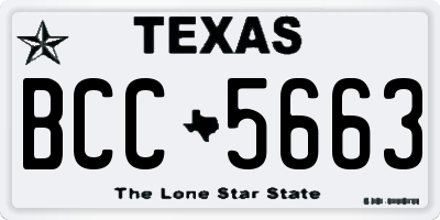 TX license plate BCC5663