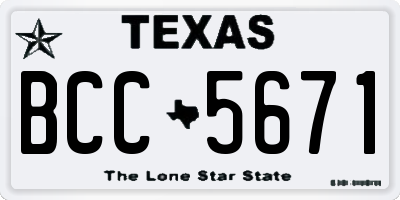 TX license plate BCC5671