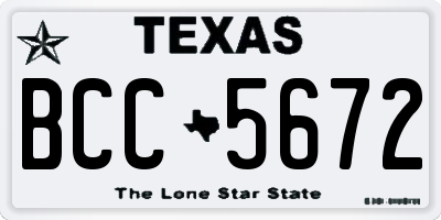 TX license plate BCC5672