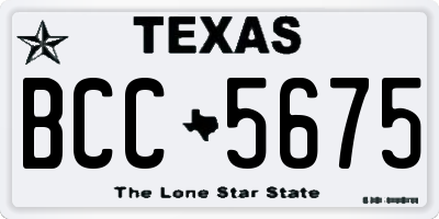 TX license plate BCC5675