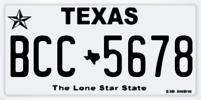 TX license plate BCC5678