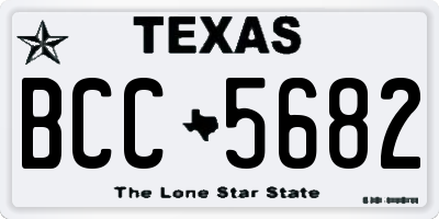 TX license plate BCC5682