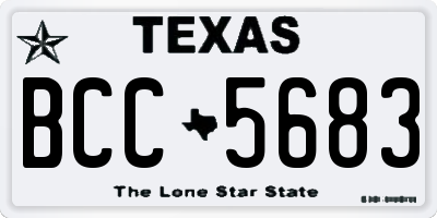 TX license plate BCC5683