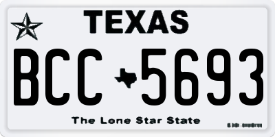 TX license plate BCC5693