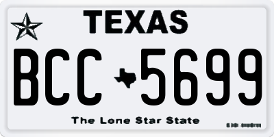 TX license plate BCC5699