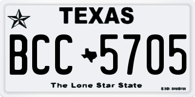 TX license plate BCC5705