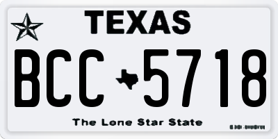 TX license plate BCC5718