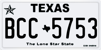 TX license plate BCC5753