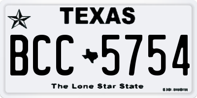 TX license plate BCC5754