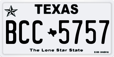 TX license plate BCC5757