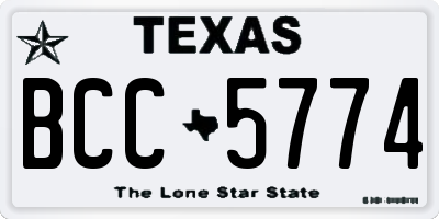 TX license plate BCC5774