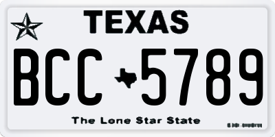 TX license plate BCC5789