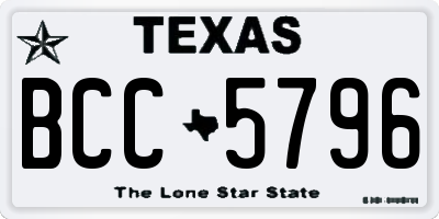 TX license plate BCC5796
