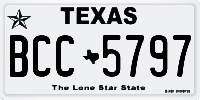 TX license plate BCC5797