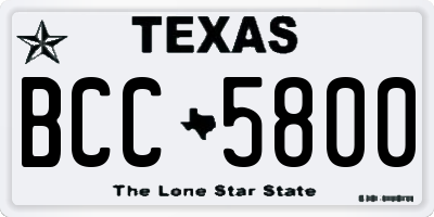 TX license plate BCC5800