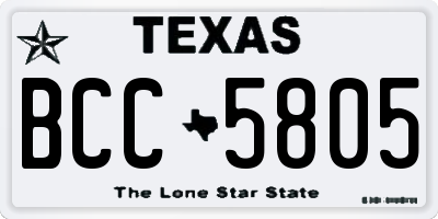 TX license plate BCC5805