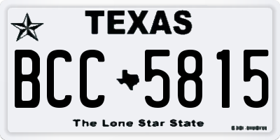 TX license plate BCC5815