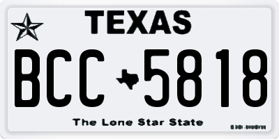 TX license plate BCC5818