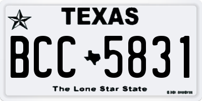 TX license plate BCC5831