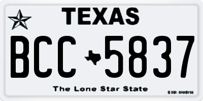 TX license plate BCC5837