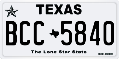 TX license plate BCC5840