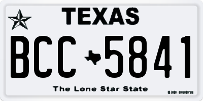 TX license plate BCC5841