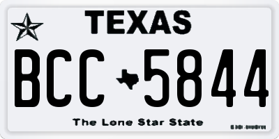 TX license plate BCC5844