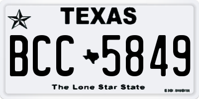 TX license plate BCC5849