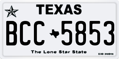 TX license plate BCC5853