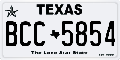 TX license plate BCC5854