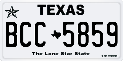 TX license plate BCC5859