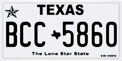 TX license plate BCC5860