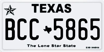 TX license plate BCC5865
