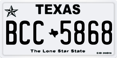 TX license plate BCC5868