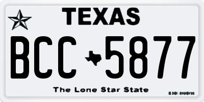 TX license plate BCC5877