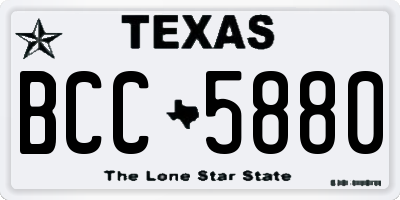 TX license plate BCC5880