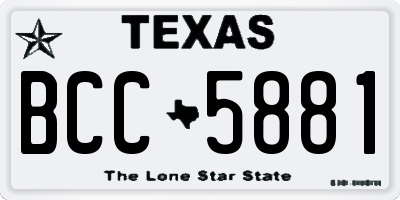 TX license plate BCC5881