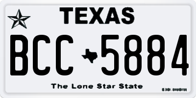 TX license plate BCC5884